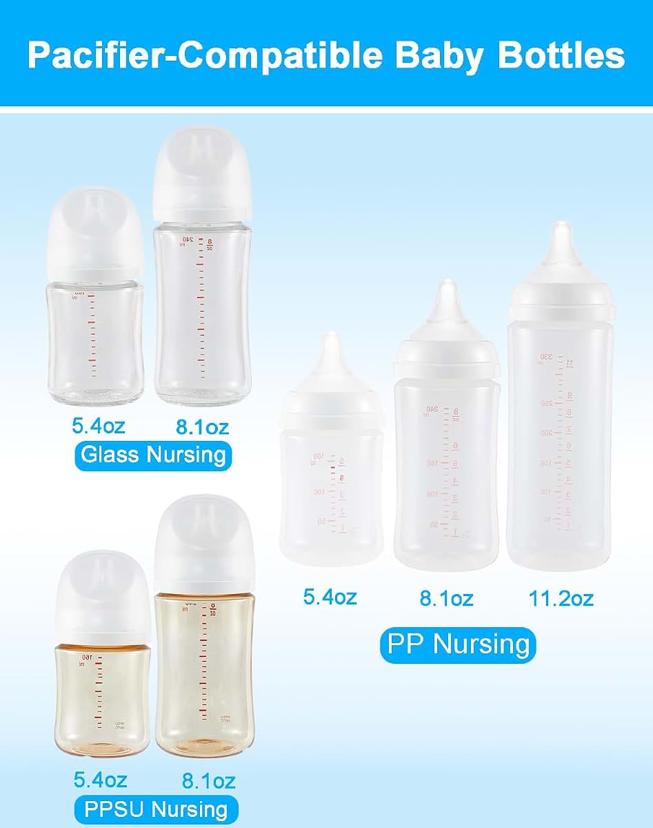 Honeykin Replacement Nipples Compatible with Pigeon Baby Bottles, Soft Silicone Baby Bottle Nipples, Super Slow Flow (photo 3)