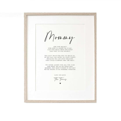 Lula Design Mommy to be Poem from Bump A4 PRINT, Mommy to be Poem Print Gift, New Mom Print, New Mommy Gift (Size: