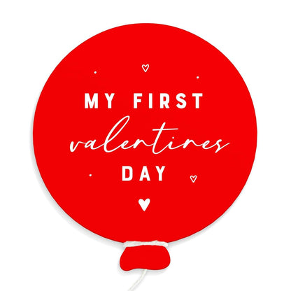 The Cotton & Canvas Co. My First Valentine's Day Balloon Acrylic Milestone Card
