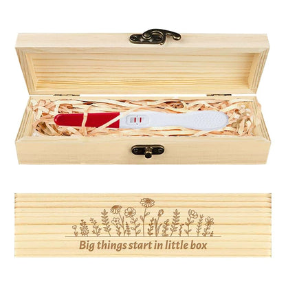 Chgcraft Wooden Pregnancy Test Keepsake Box With Engraved Floral Design And Lock