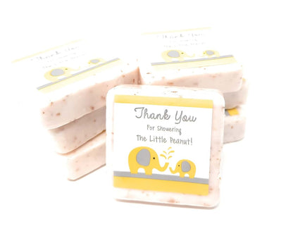 Botanical Bars Yellow and Grey Elephant Thank You Soap Favors, 12 Pack