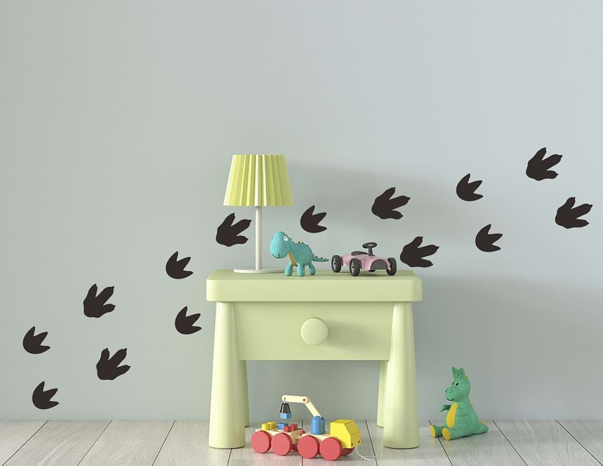 Mozamy Creative Dinosaur Footprints Wall Decals (32 Count) Dinosaur Wall Decals Dinosaur Tracks Decals Removable Peel