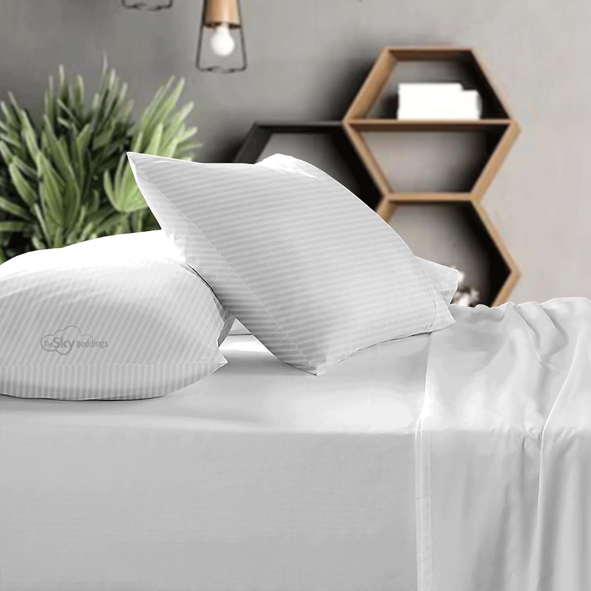 The Sky Bedding Toddler Pillowcase Set of 2 White Stripe (photo 2)
