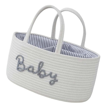 Weisuyuus Cotton Cloth Diaper Storage Basket With Compartments