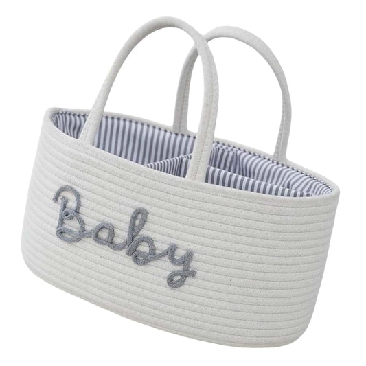 Weisuyuus Cotton Cloth Diaper Storage Basket With Compartments