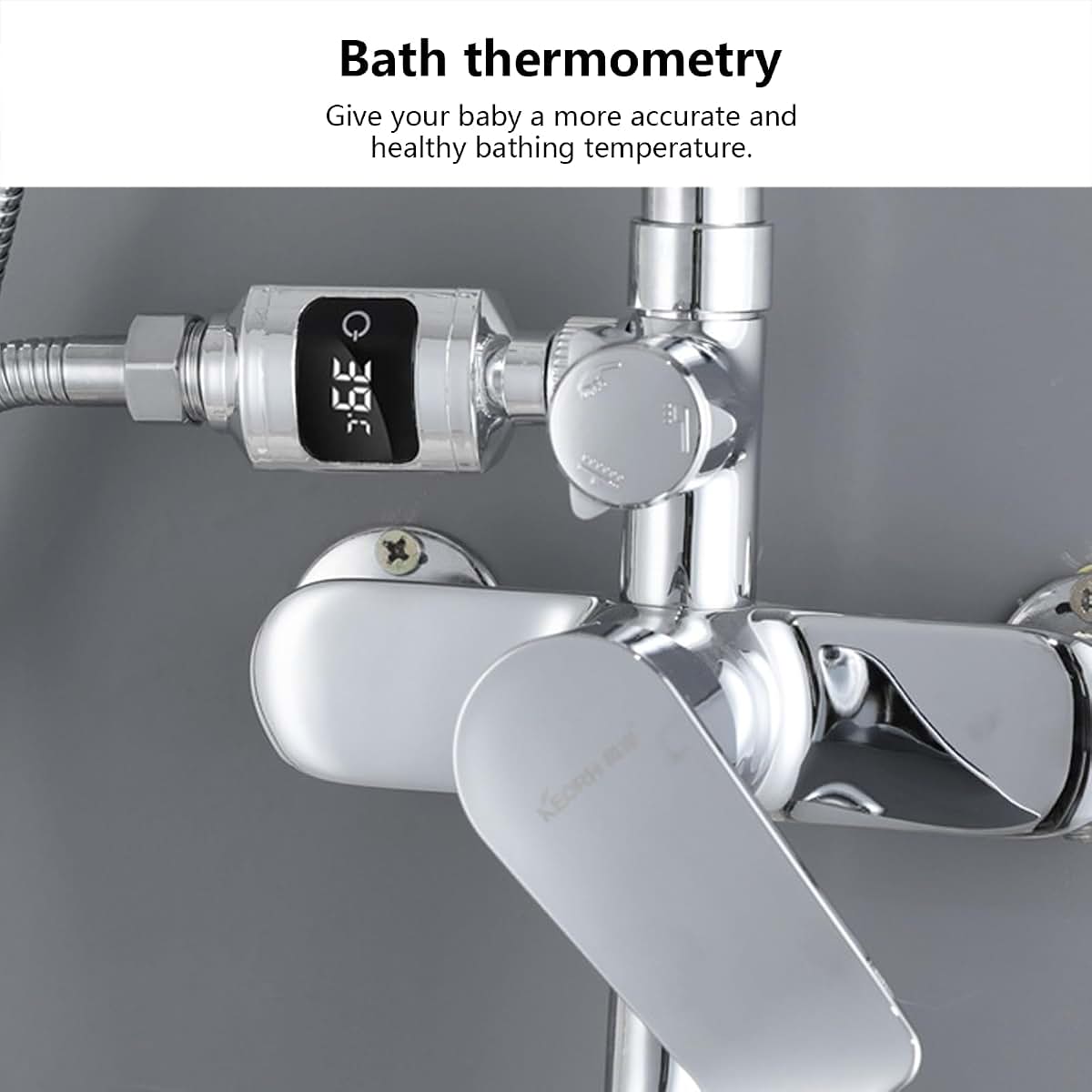 NGCG Shower Thermometer LED Digital Display Waterproof Water Thermometer Electronic