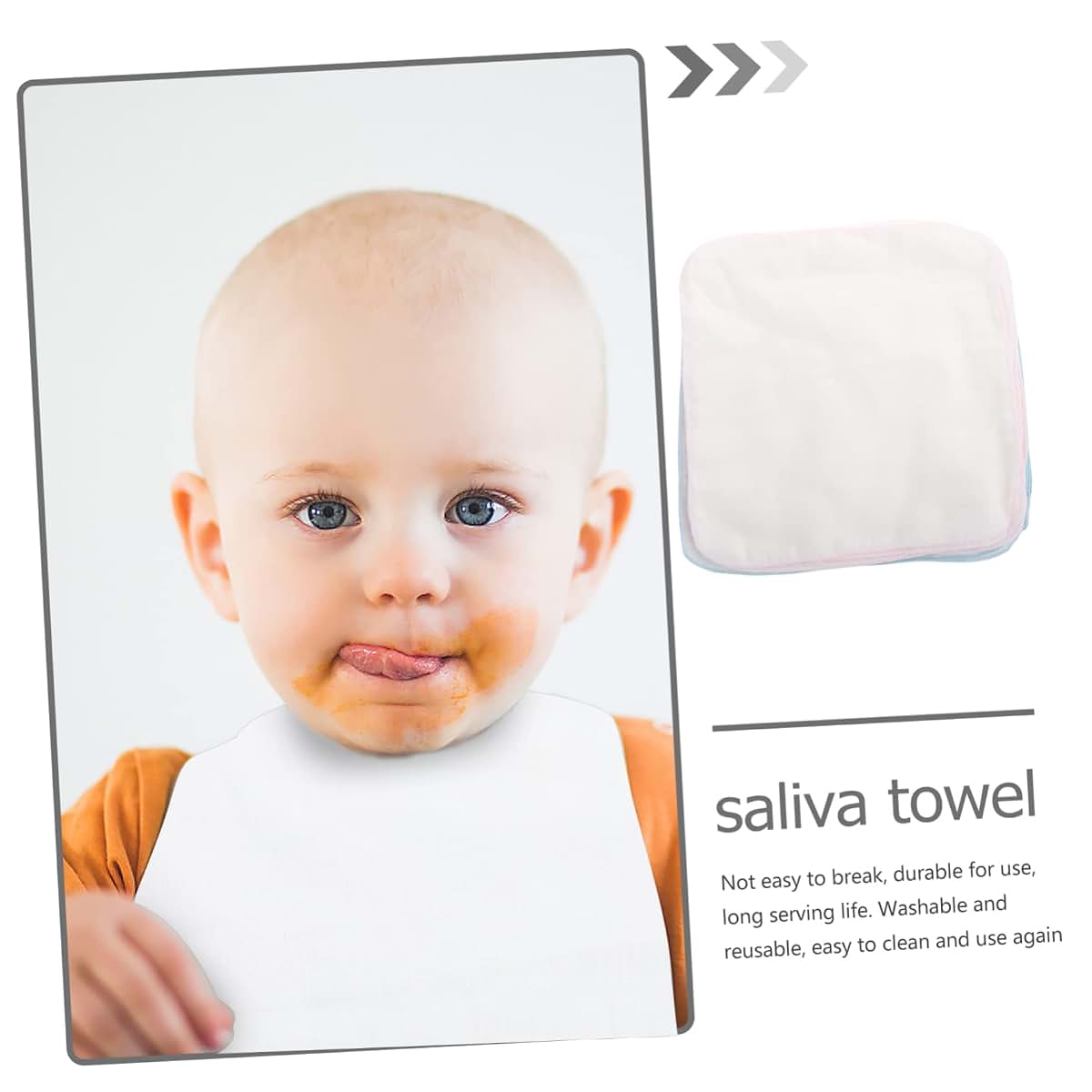 BESTonZON Cotton Baby Saliva Towels, 20 Pieces Pack