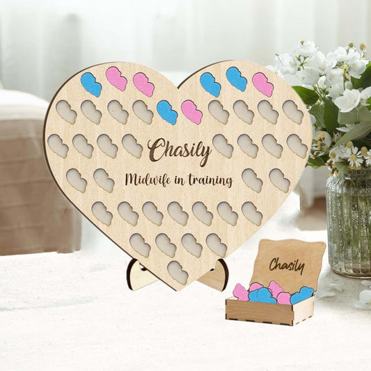 Condlin Personalised Student Midwife Birth Tracker Heart Board