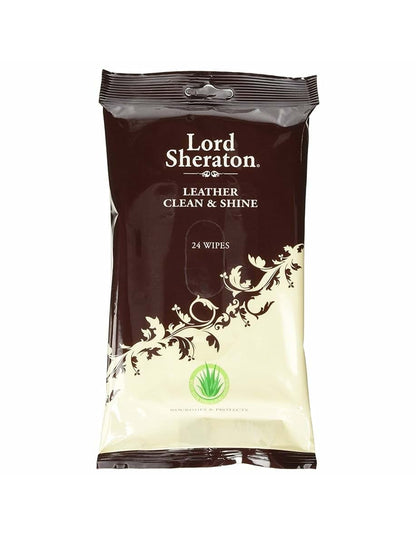 Lord Sheraton Leather Clean And Shine Wipes, Twin Pack