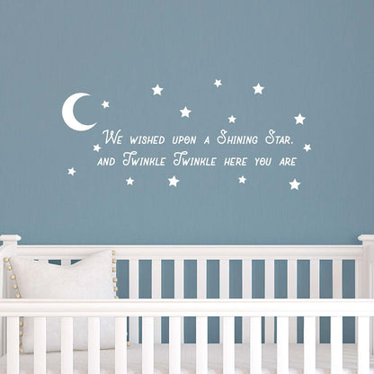 Vinyl Wall Art Decal - Moon And Stars Rhyme For Nursery Decor
