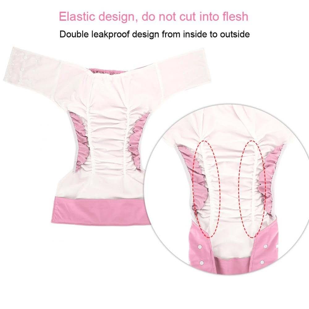 Asixx Adult Pocket Nappy In Pink, Adjustable Reusable Diaper Cover (photo 4)