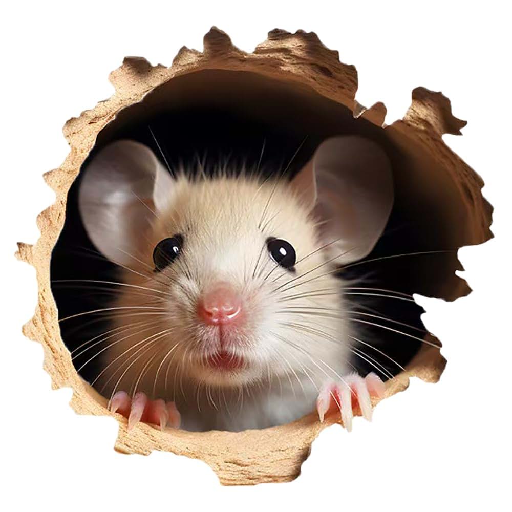 BabyOneStop 3D Mouse Wall Decals, Waterproof Vinyl Stickers - 2 Pack