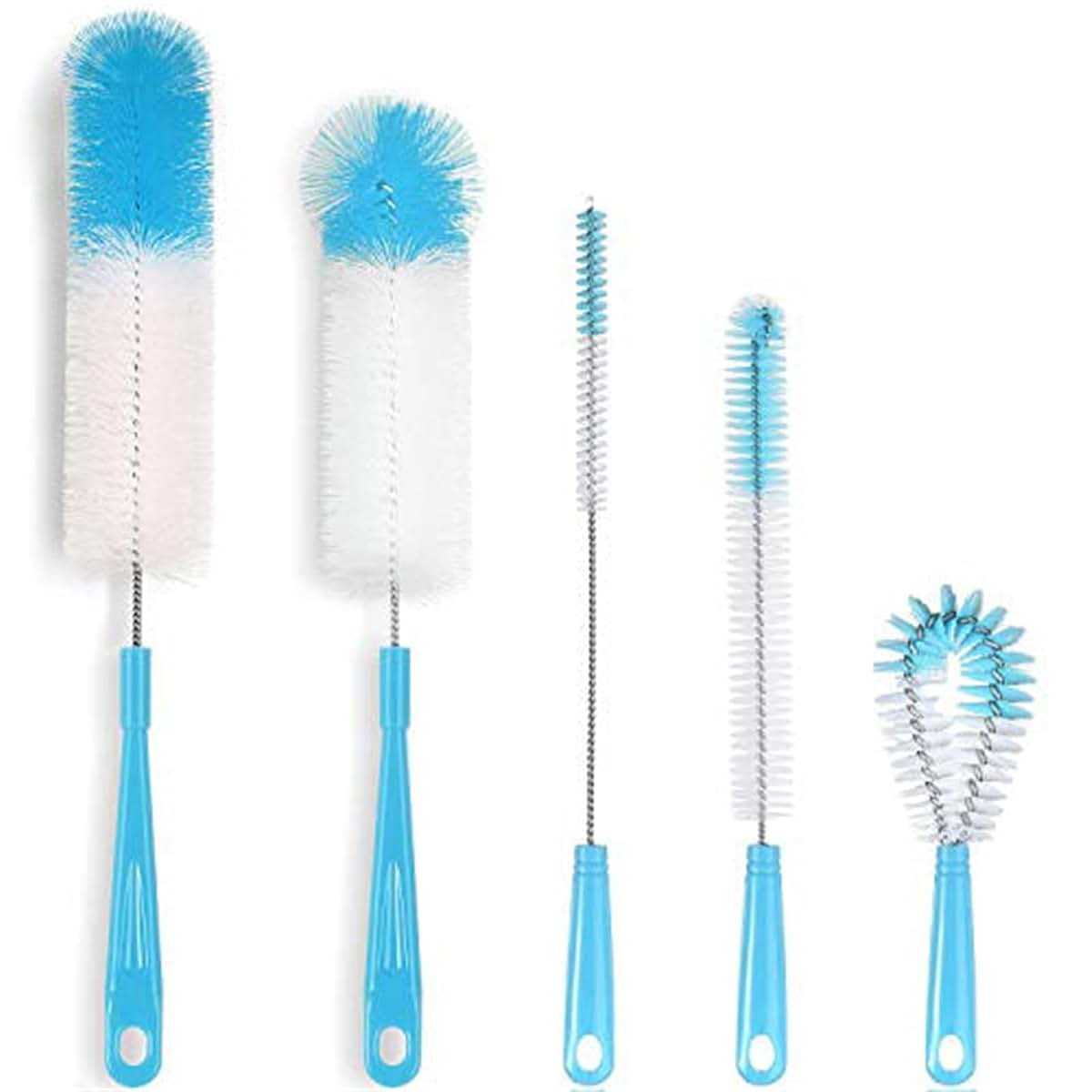 Kelinfong 5 Pack Bottle Brushes With 16 Inch Long Handle