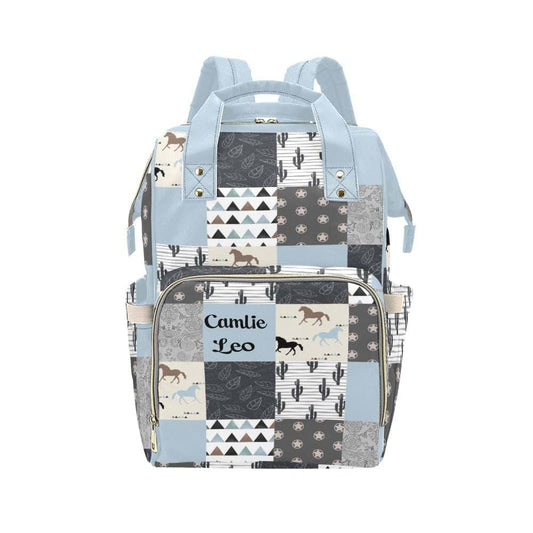 NZOOHY Western Horse Cactus Patchwork Personalized Diaper Bag