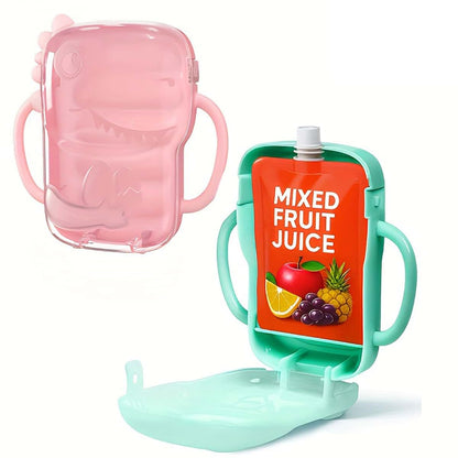 No Squeeze Pouch Holders for Babies | Spill-Proof Drink & Food Carrier