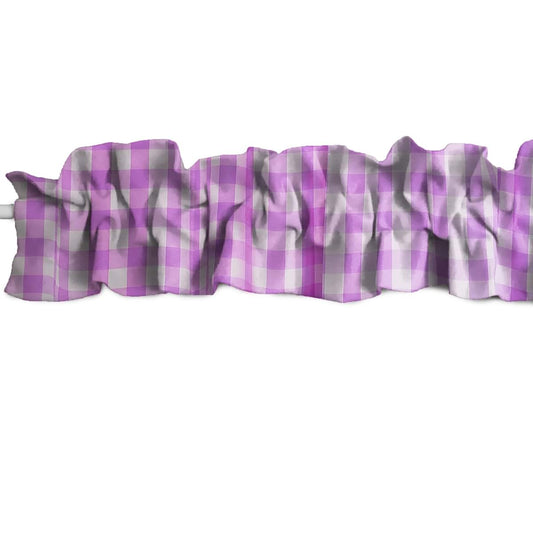 Zen Creative Designs Pink Cotton Gingham Checkered Window Valance