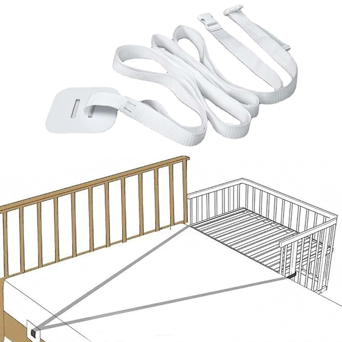 Tpaufy 600cm Bed Side Cot Attachment Strap
