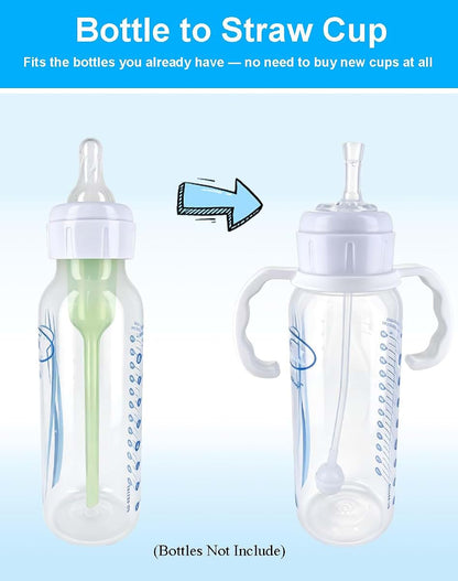 Honeykin Straw Cup Conversion Kit Compatible with Dr. Brown’s Narrow & Glass Baby Bottles, 2 Pack Weighted Straw (photo 2)