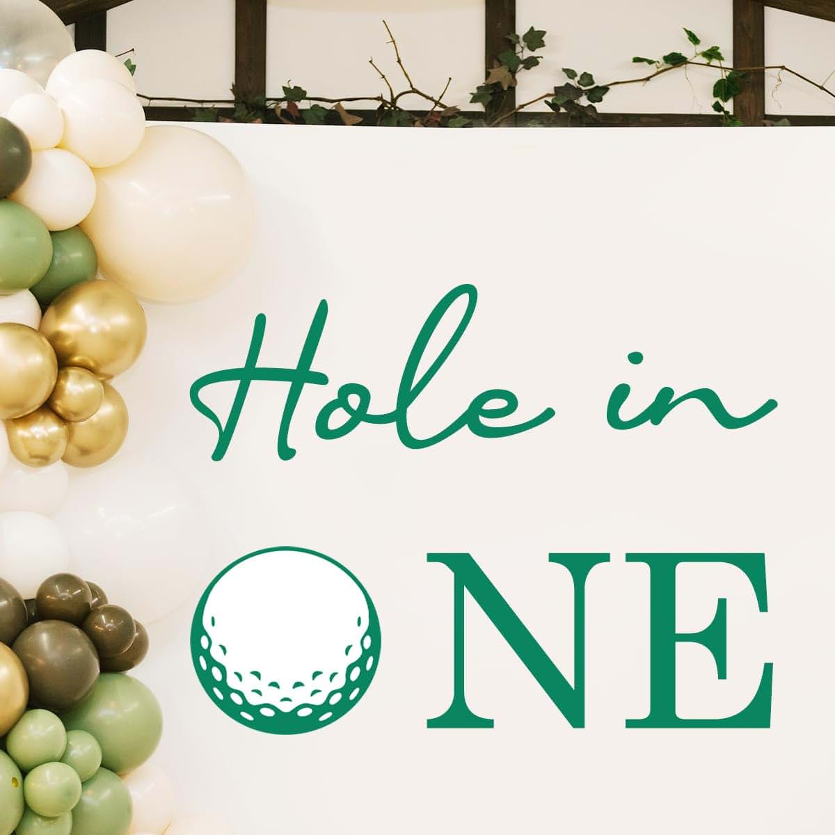 Unonede Golf Wall Decal, Hole in One Birthday Backdrop, Vinyl Sheet for Party Decor