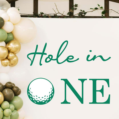 Unonede Golf Wall Decal, Hole in One Birthday Backdrop, Vinyl Sheet for Party Decor