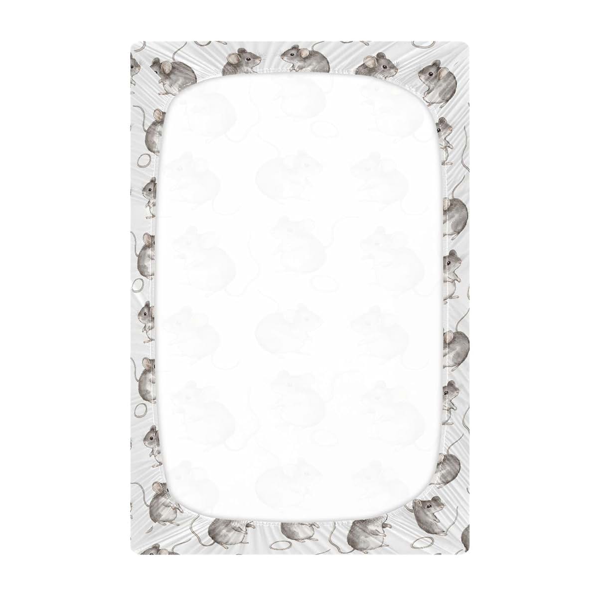 Mazeann Cute Mouse Mice Crib Sheets Soft Breathable
