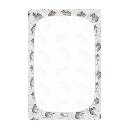 Mazeann Cute Mouse Mice Crib Sheets Soft Breathable