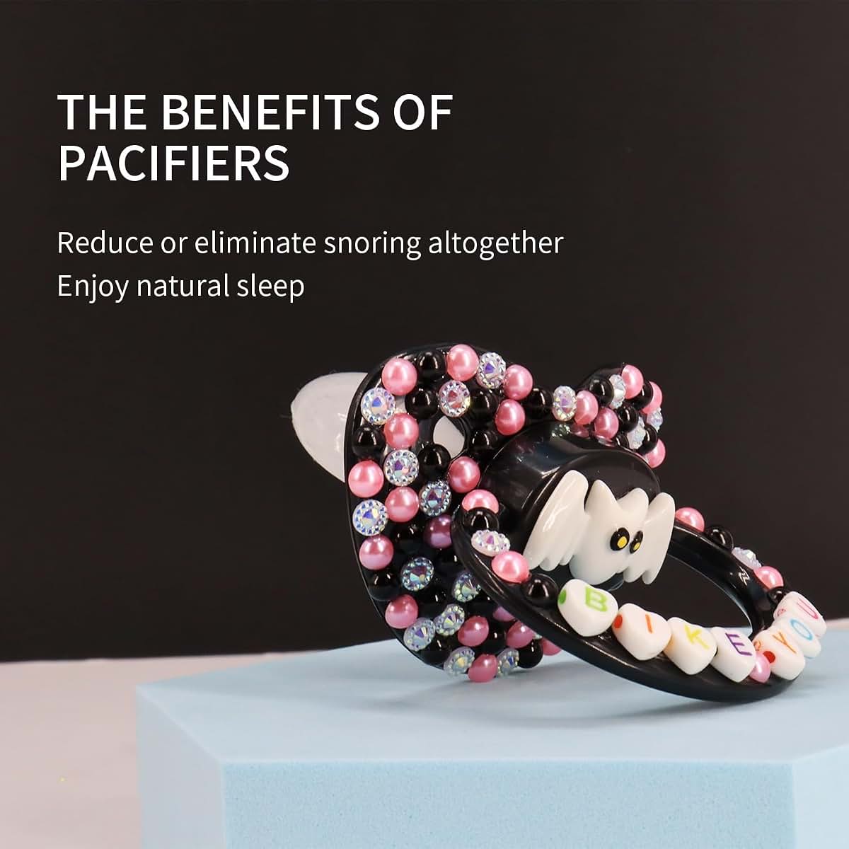 Adult Pacifier with Diamond Accents for Snoring Relief