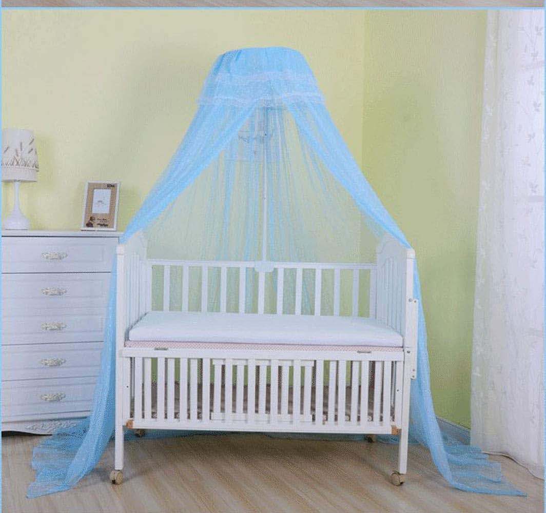 RuiHome Baby Crib Bed Mosquito Net Blue Palace-Style Dome Netting Curtain