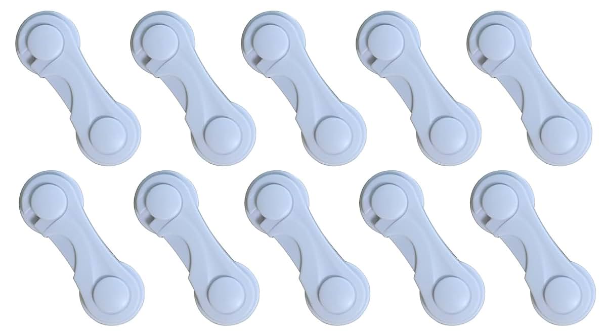 Yummy Baby Products Cabinet Door Latch Locks, 10 Pack