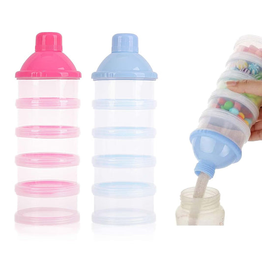 Manwetye 2 PCS 5 Layers Baby Milk Powder Dispenser, Milk Powder Pots, Formula Dispenser Portable Milk Powder Formula
