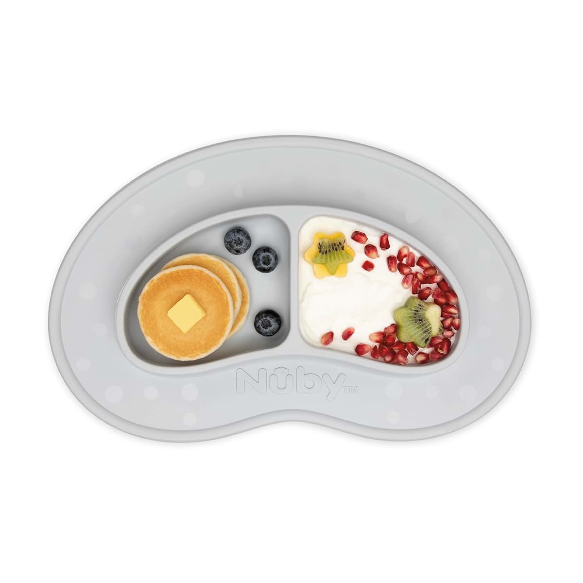 Nuby Sure Grip Miracle Mat 2-Section Suction Plate Gray