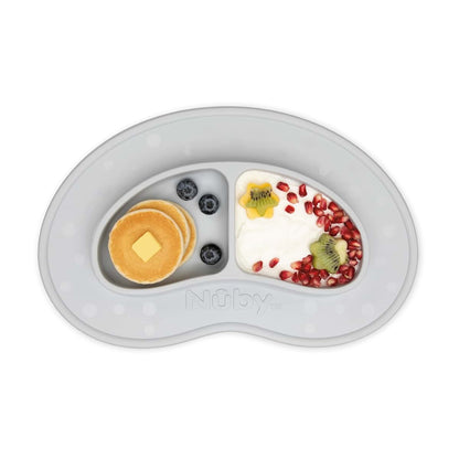 Nuby Sure Grip Miracle Mat 2-Section Suction Plate Gray