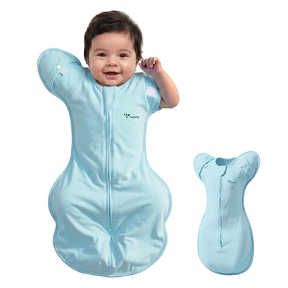 SAIMON Baby Swaddle Sleep Sack with 2-Way Zipper, Cotton, Newborn 5-8.5 lbs