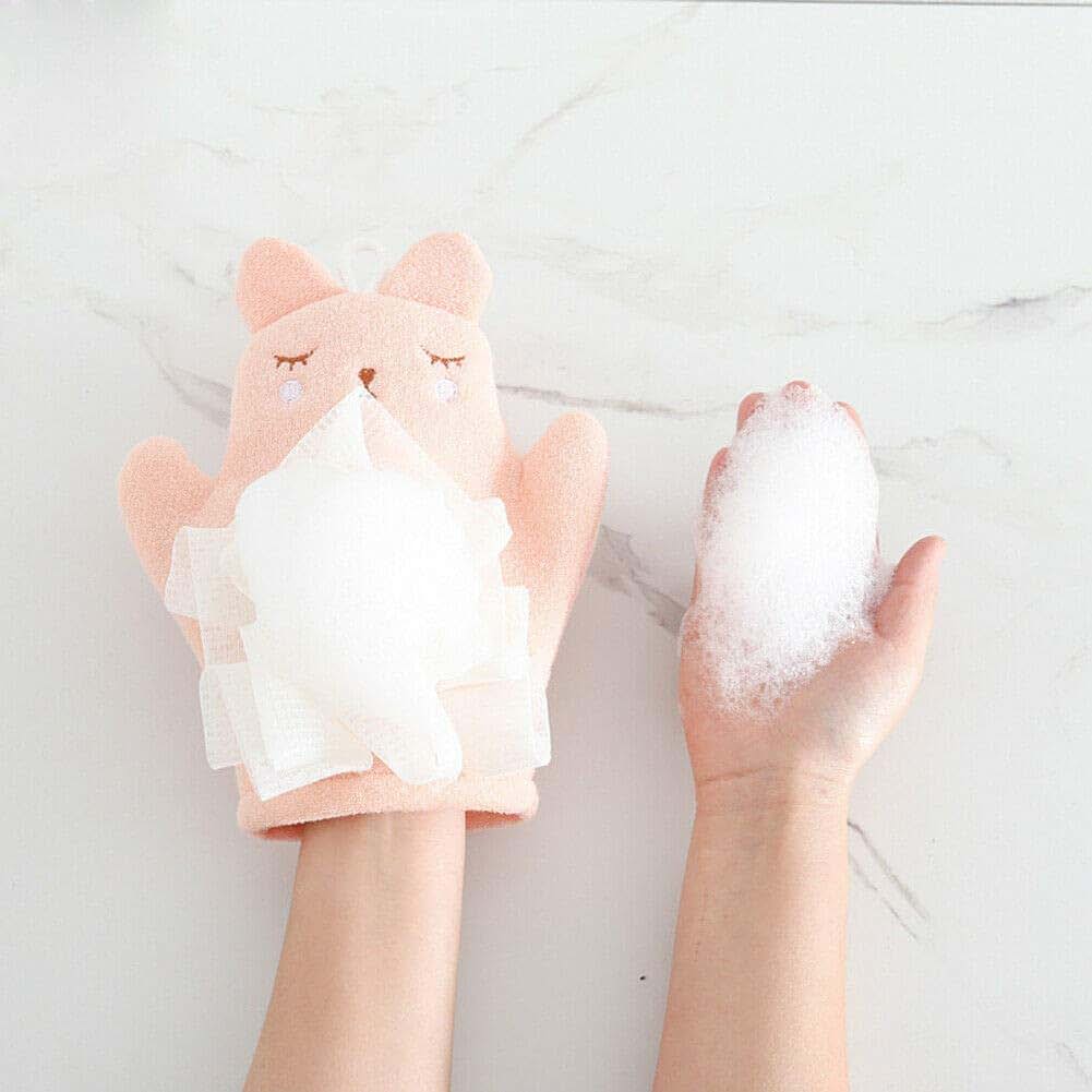 Magik Baby Kids Bath Lily Shower Gloves Sponge Hand Puppet (Rabbit, 3 Pack) (photo 3)