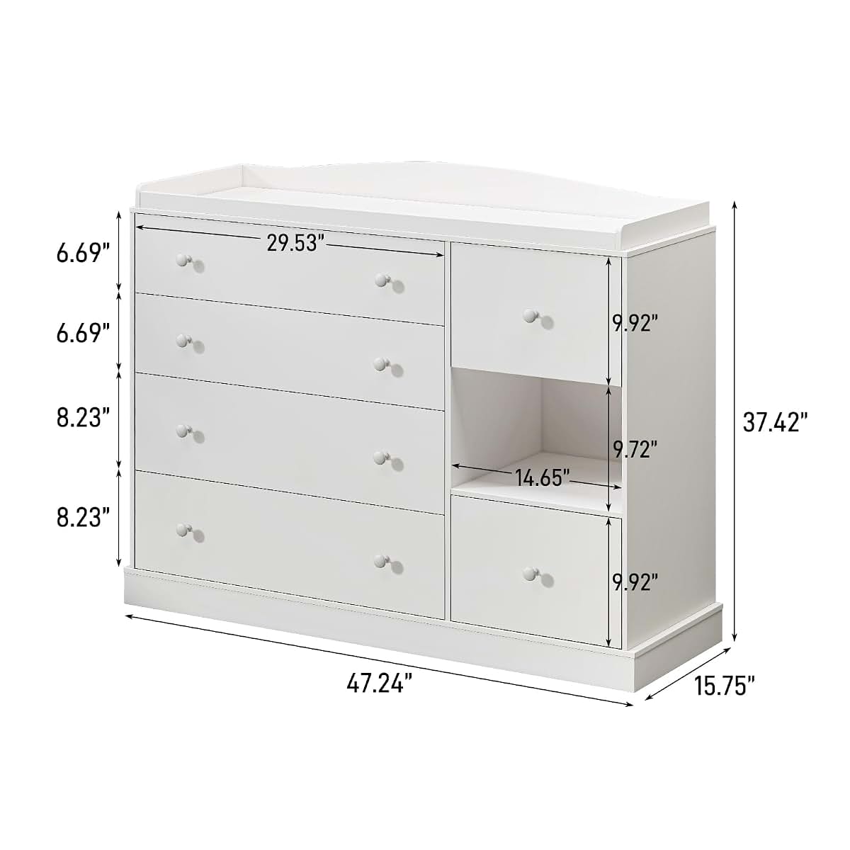 Halitaa Kids Dresser Cabinet with 6 Drawers for Nursery Storage