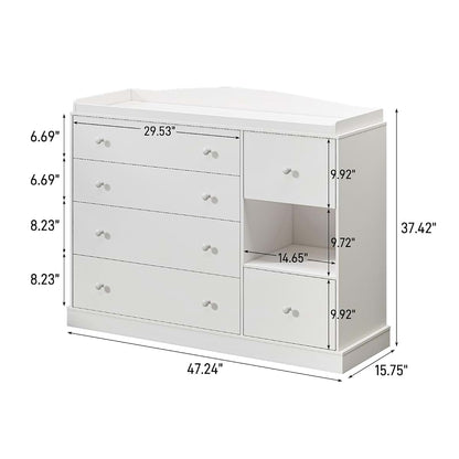 Halitaa Kids Dresser Cabinet with 6 Drawers for Nursery Storage