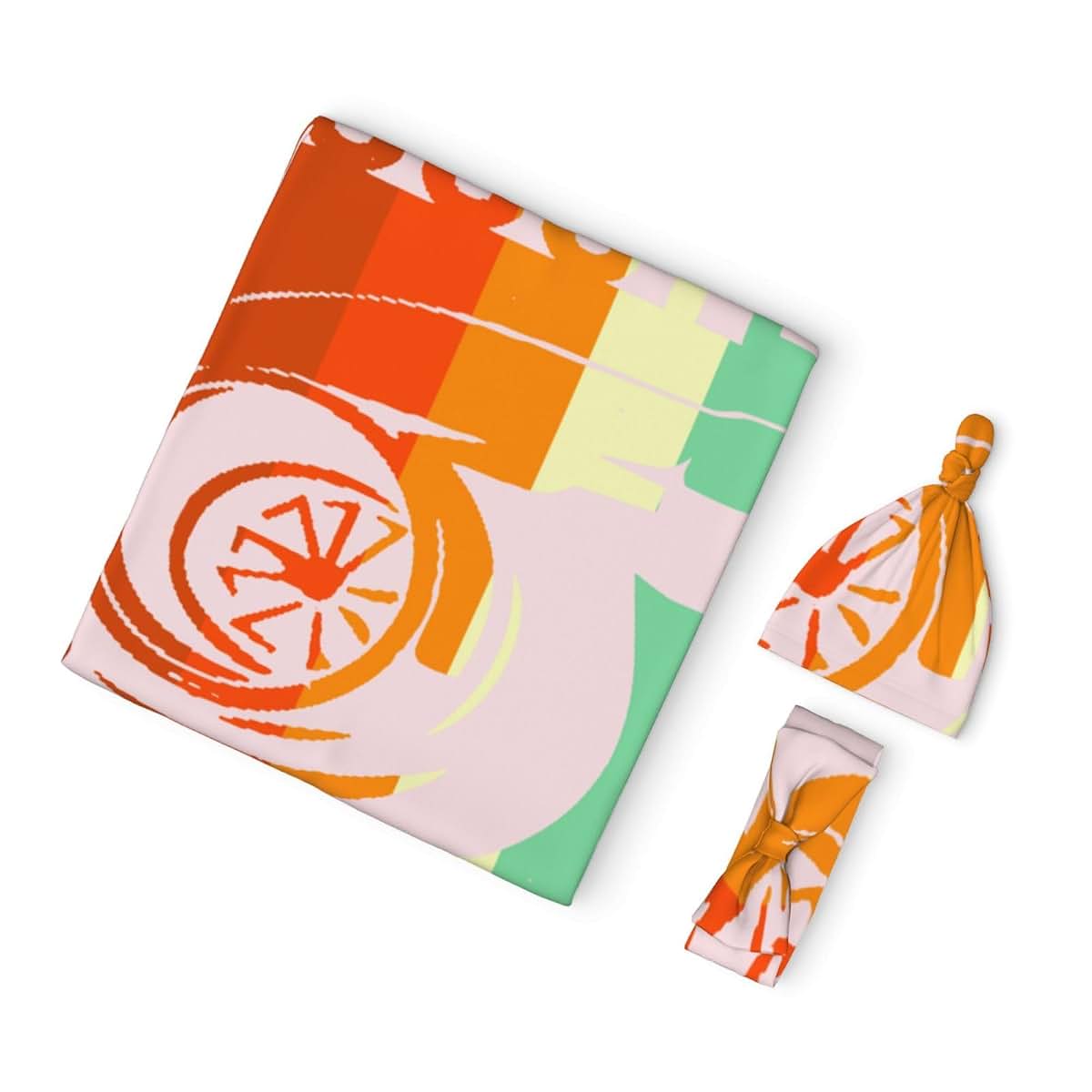 HavLik Retro Boost Engine Car Newborn Swaddle Blanket and Headband Set (photo 2)