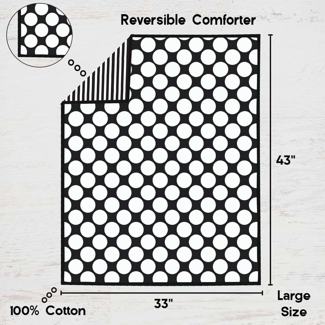 Bacati Dots Stripes Black White 10 pc Crib Bedding Set (photo 2)