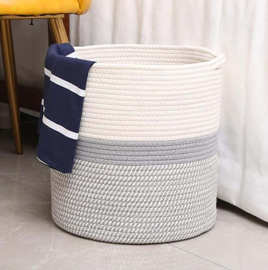 Acdler with Handle Cotton Rope Laundry Basket Woven Storage Basket Nursery Decor Laundry Hamper Toy Storage Organiser