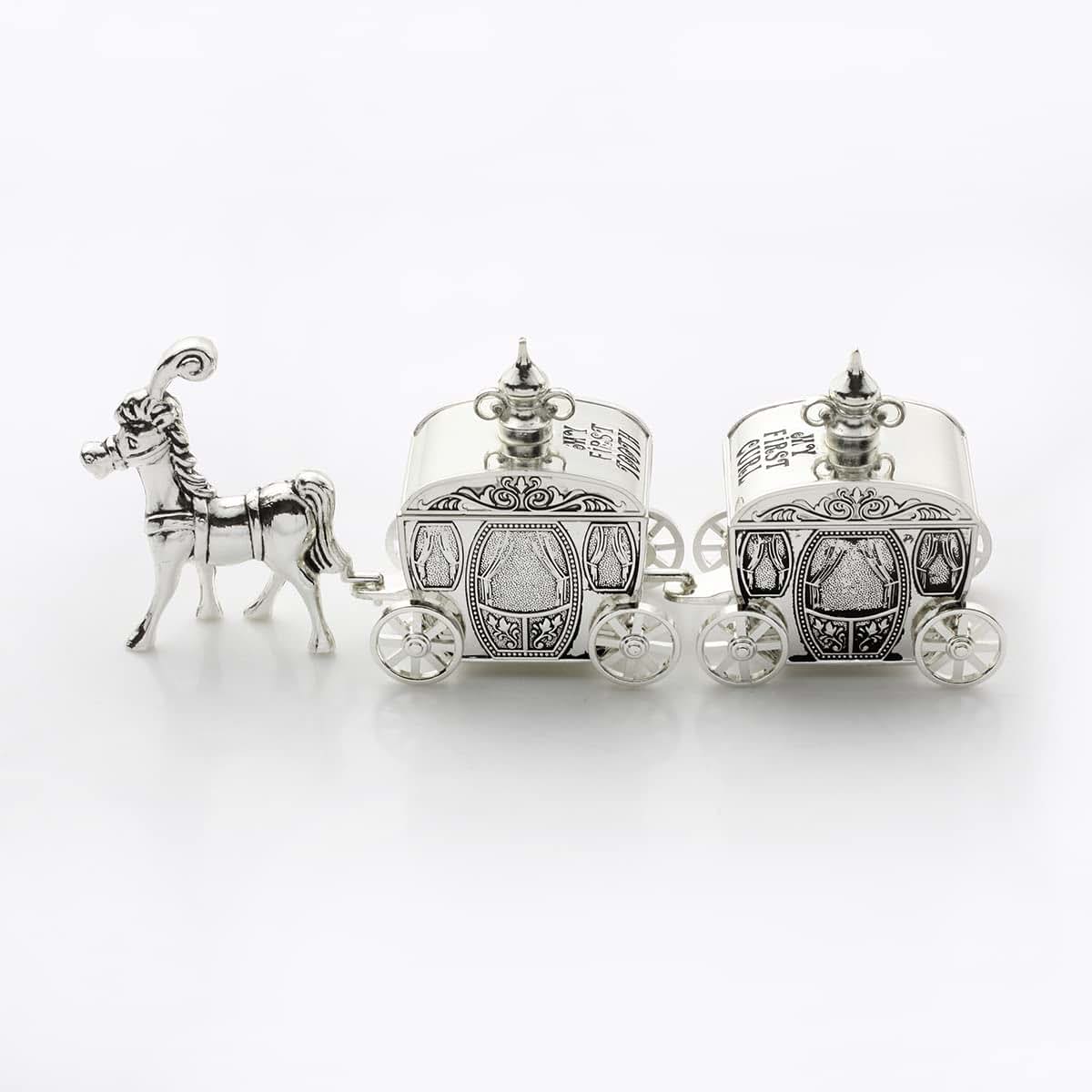 Unisaches Silver Plated My First Tooth And Curl Carriage Keepsake (photo 4)