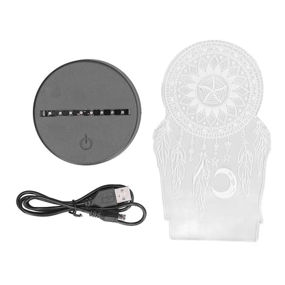 3D Dream Catcher Night Light | Colorful Touch Ornament for Kids Bedroom