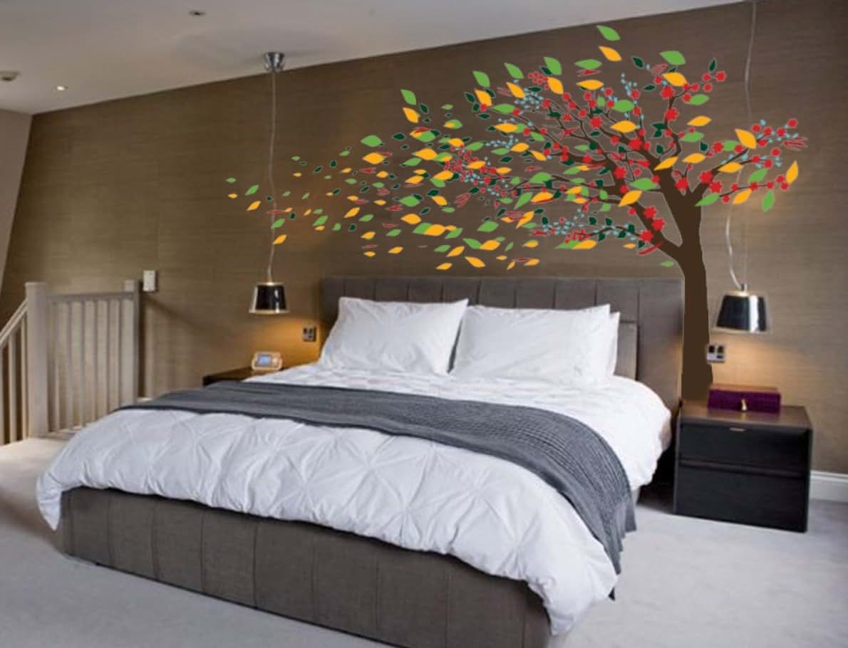 Innovative Stencils Blowing Tree Cherry Blossom Nursery Wall Decal