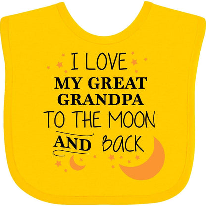 Baby Bib - I Love My Great Grandpa To The Moon And Back Combed Cotton