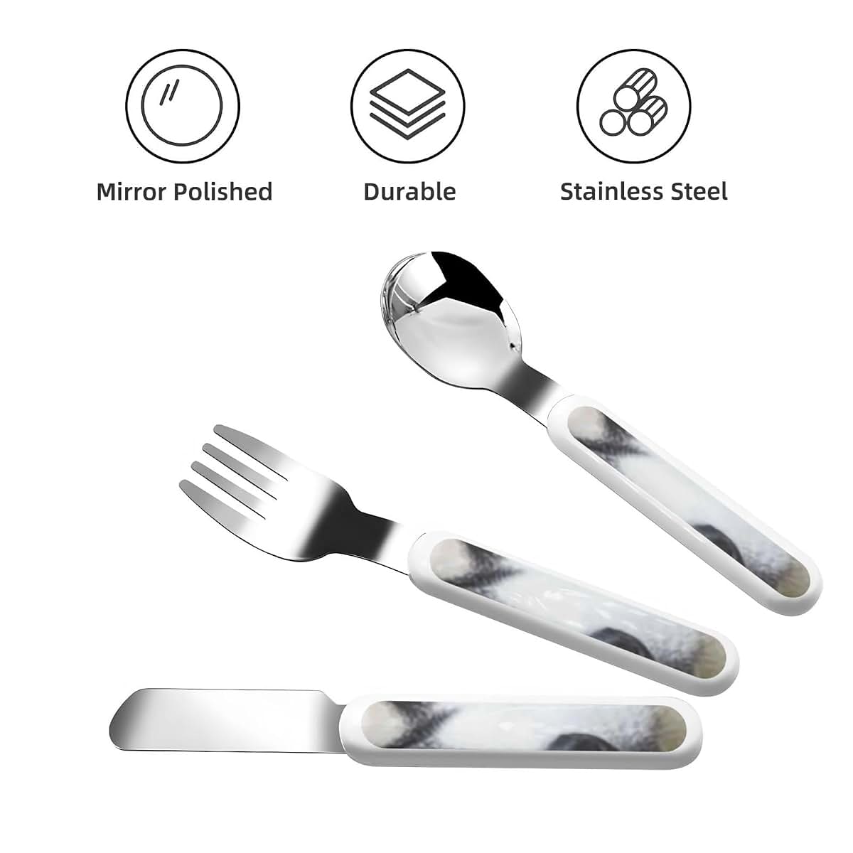 LHDGBNV Stainless Steel Kids Silverware Set with Storage Case (photo 3)