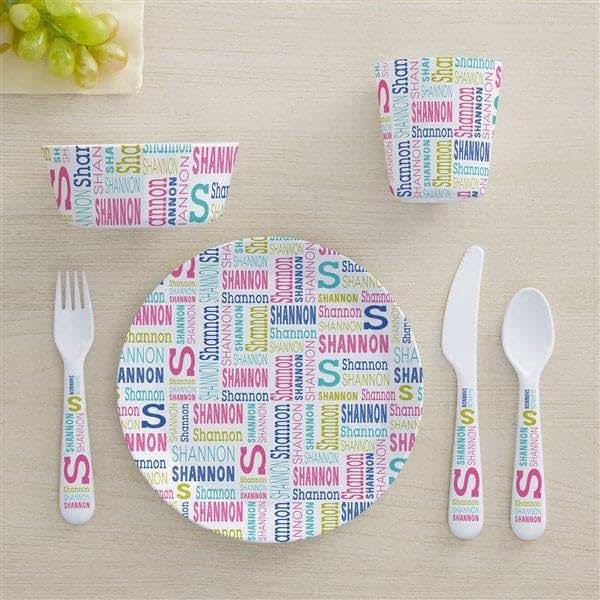 Personalization Universe Repeating Name Personalized Kids 3-Piece Utensil Set (photo 3)