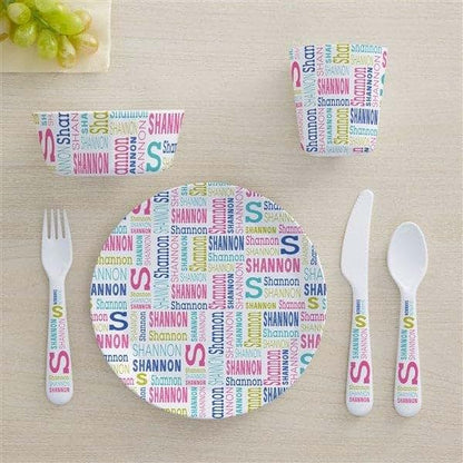 Personalization Universe Repeating Name Personalized Kids 3-Piece Utensil Set (photo 3)