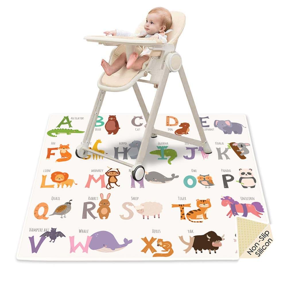 Cavwvtyu High Chair Splat Mat Waterproof Floor Protector
