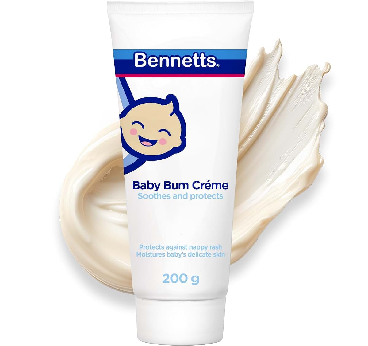 Bennetts Baby Bum Cream 200ml Water-Repellent Diaper Barrier Cream for Newborns