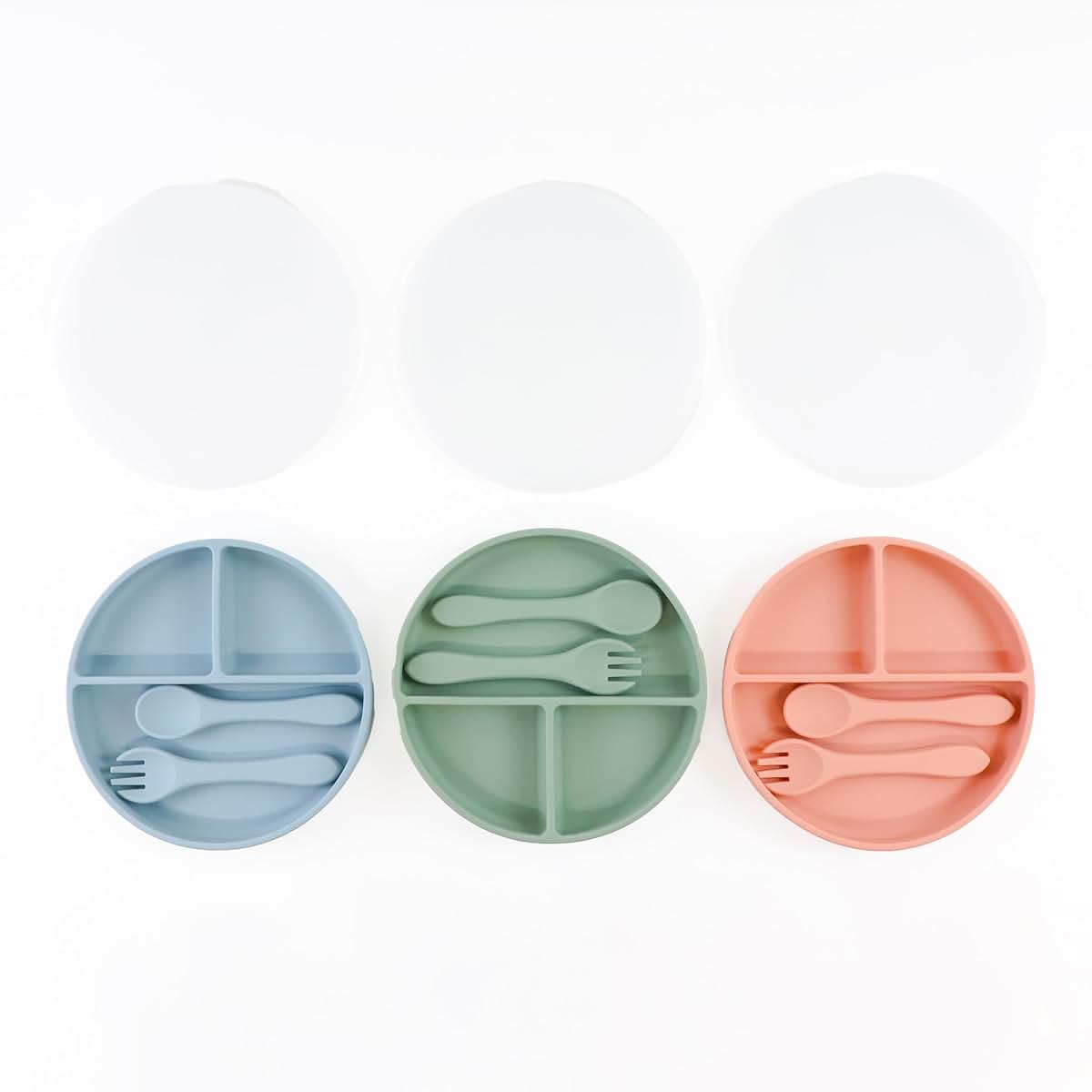 Bendee Silicone Baby Feeding Set with Suction Plate, Bowl, Bib and Training Cup, Pink