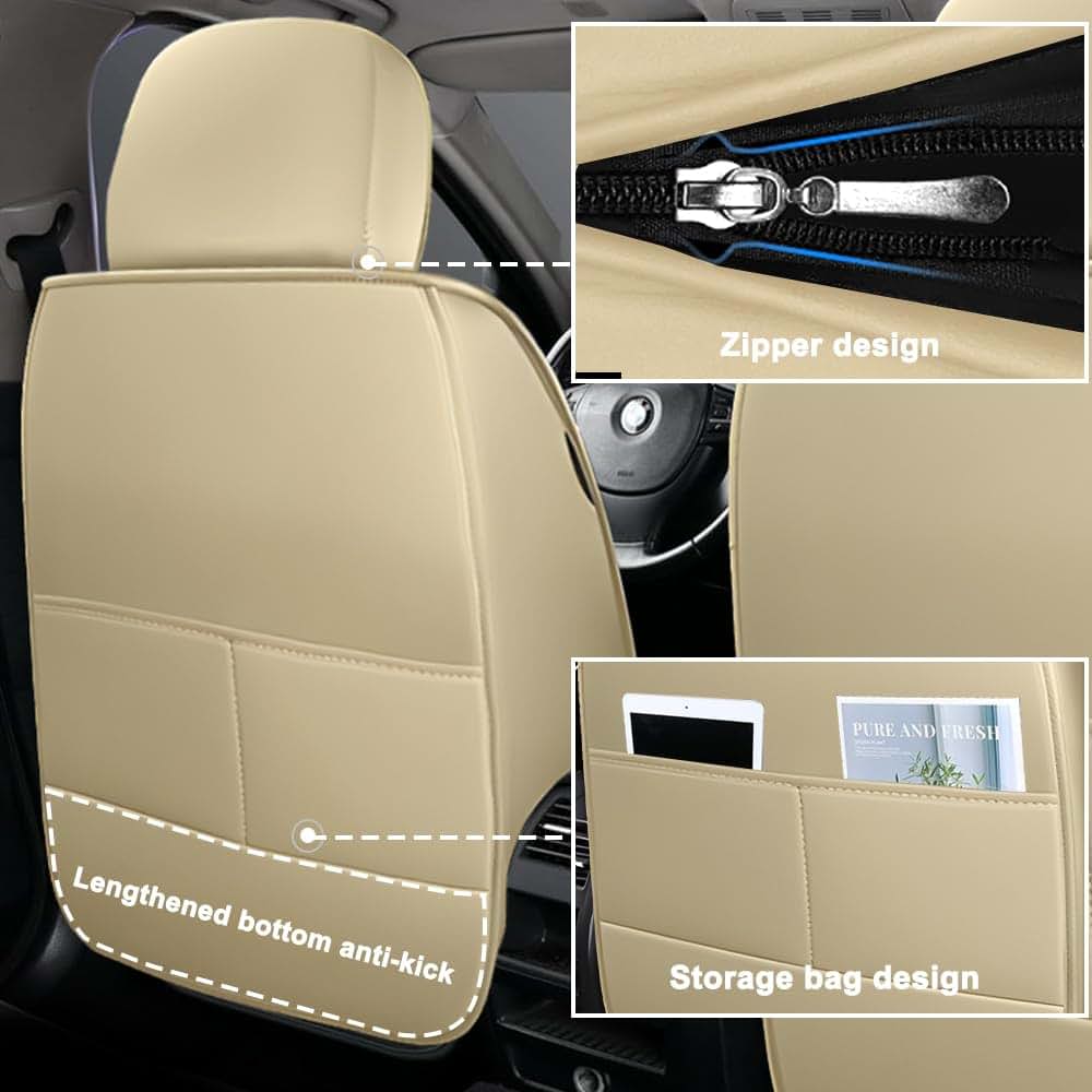 NCCLOVELY Car Seat Covers For Lincoln MKT - Beige 2-Piece Front Set (photo 3)
